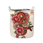 Japanese Snake Tattoo Print Collapsible Laundry Basket