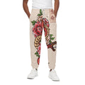 Japanese Snake Tattoo Print Cotton Sweatpants
