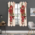 Japanese Snake Tattoo Print Grommet Curtain Panels
