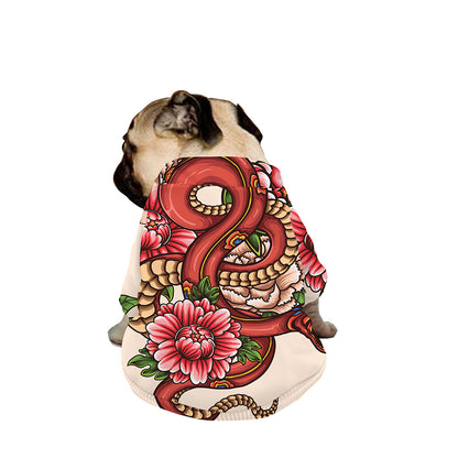 Japanese Snake Tattoo Print Dog Zip Up Jacket