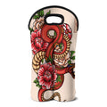 Japanese Snake Tattoo Print Double Neoprene Wine Tote