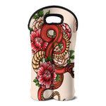 Japanese Snake Tattoo Print Double Neoprene Wine Tote