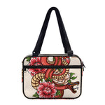 Japanese Snake Tattoo Print Double Strap Bible Bag