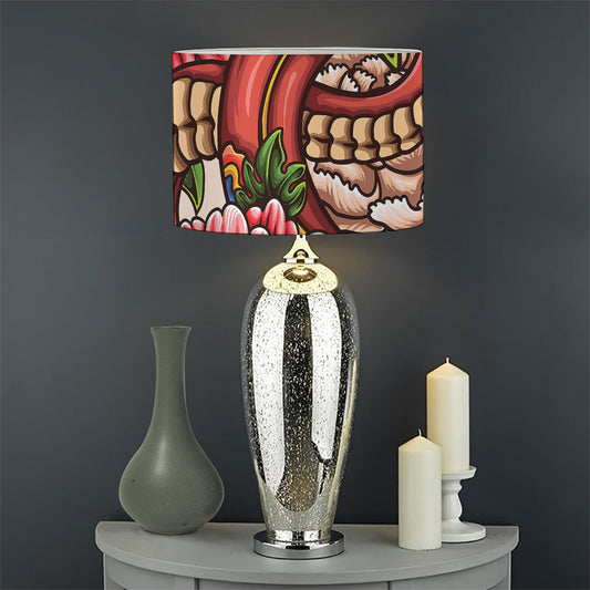 Japanese Snake Tattoo Print Drum Lamp Shade