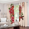 Japanese Snake Tattoo Print Extra Wide Grommet Curtains
