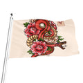 Japanese Snake Tattoo Print Flag