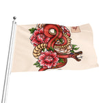 Japanese Snake Tattoo Print Flag