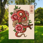 Japanese Snake Tattoo Print Garden Flag