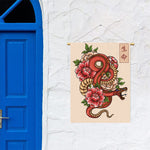 Japanese Snake Tattoo Print Garden Flag