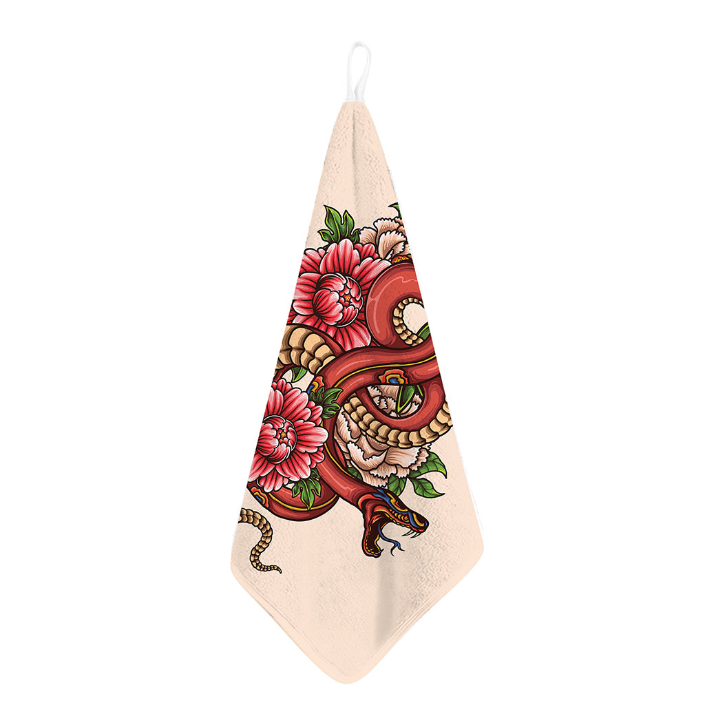Japanese Snake Tattoo Print Hand Towel