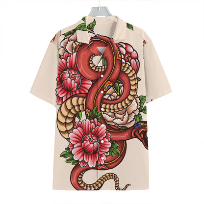 Japanese Snake Tattoo Print Hawaiian Shirt