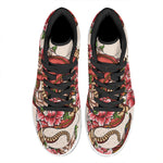 Japanese Snake Tattoo Print High Top Leather Sneakers