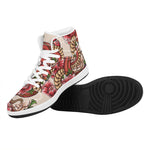 Japanese Snake Tattoo Print High Top Leather Sneakers