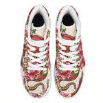 Japanese Snake Tattoo Print High Top Leather Sneakers