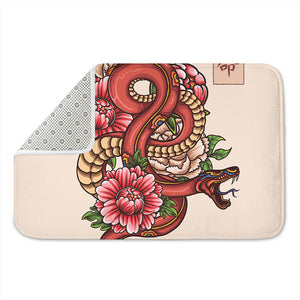 Japanese Snake Tattoo Print Indoor Door Mat