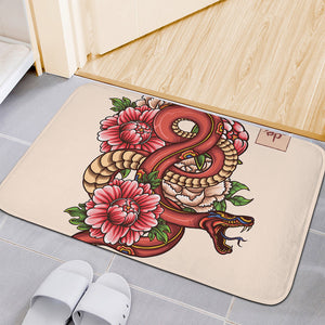 Japanese Snake Tattoo Print Indoor Door Mat