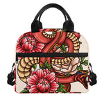 Japanese Snake Tattoo Print Insulated Lunch Bag