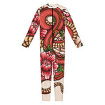 Japanese Snake Tattoo Print Jumpsuit