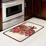 Japanese Snake Tattoo Print Kitchen Mat