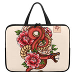 Japanese Snake Tattoo Print Laptop Sleeve With Handle