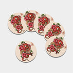 Japanese Snake Tattoo Print Leather Coaster Set