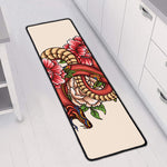 Japanese Snake Tattoo Print Long Kitchen Mat