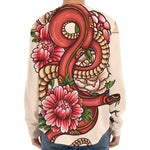 Japanese Snake Tattoo Print Long Sleeve Baseball Jersey