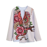 Japanese Snake Tattoo Print Long Sleeve Short Coat