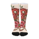 Japanese Snake Tattoo Print Long Socks