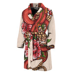 Japanese Snake Tattoo Print Men's Bathrobe