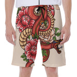 Japanese Snake Tattoo Print Men's Beach Shorts