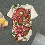 Japanese Snake Tattoo Print Men's Bodysuit