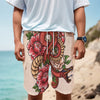 Japanese Snake Tattoo Print Men's Cargo Shorts