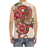 Japanese Snake Tattoo Print Men's Fitness Tank Top