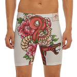 Japanese Snake Tattoo Print Men's Long Boxer Briefs