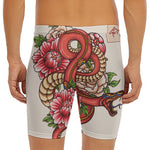 Japanese Snake Tattoo Print Men's Long Boxer Briefs