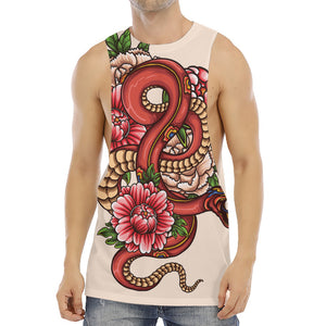 Japanese Snake Tattoo Print Men's Muscle Tank Top