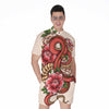 Japanese Snake Tattoo Print Men's Rompers