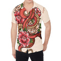 Japanese Snake Tattoo Print Men's Shirt