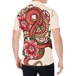 Japanese Snake Tattoo Print Men's Shirt