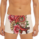 Japanese Snake Tattoo Print Men's Short Boxer Briefs