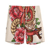 Japanese Snake Tattoo Print Men's Sports Shorts