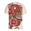 Japanese Snake Tattoo Print Men's Athletic T-Shirt