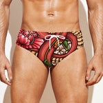 Japanese Snake Tattoo Print Men's Swim Briefs
