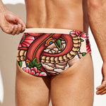 Japanese Snake Tattoo Print Men's Swim Briefs