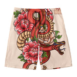 Japanese Snake Tattoo Print Men's Swim Trunks