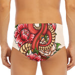 Japanese Snake Tattoo Print Men's Triangle Swim Briefs