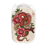 Japanese Snake Tattoo Print Mesh Laundry Hamper
