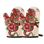 Japanese Snake Tattoo Print Oven Mitts