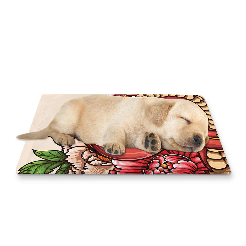 Japanese Snake Tattoo Print Pet Cooling Mat Cover